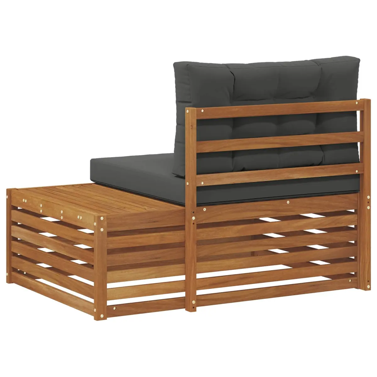 Outdoor End Sofa Solid Acacia Wood 115 x 83 x 73 cm Brown