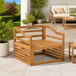 Durable Brown Armrests for Outdoor Seating 79 x 4 x 73 cm