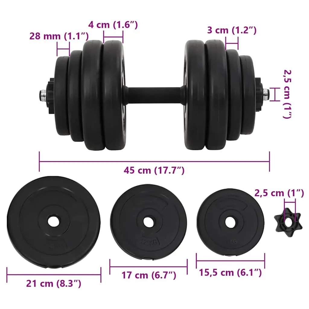 Dumbbells Plastic Coated 2x15kg Red