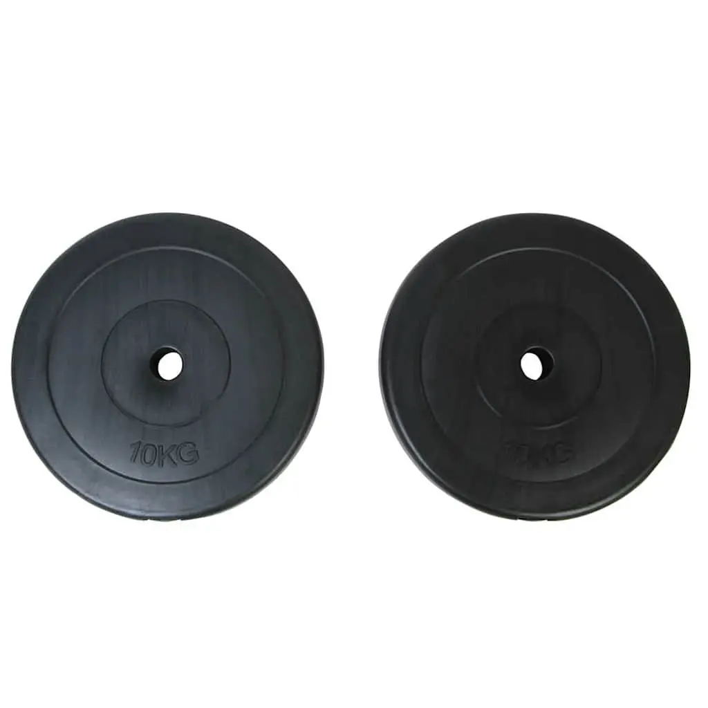 Weight Plates Plastic 10 kg Black Pair