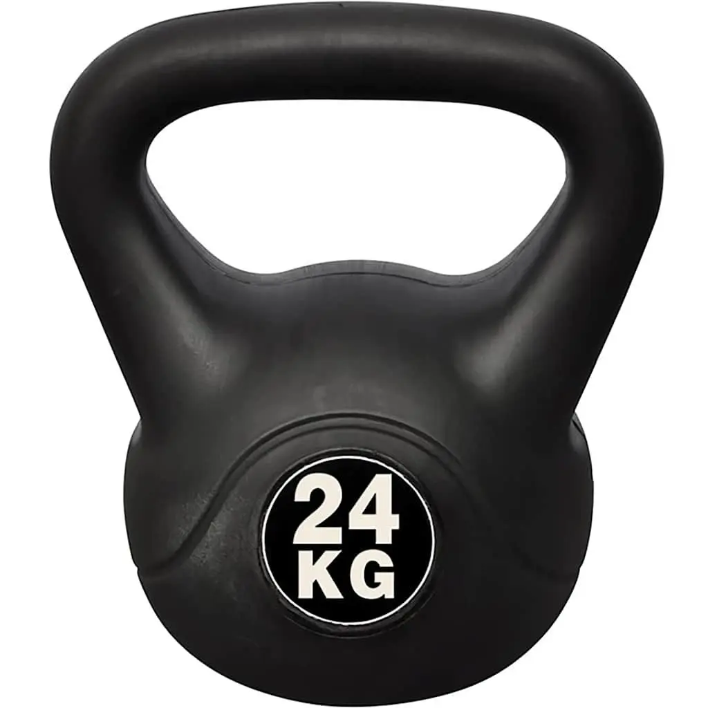 24 KG Black Vinyl Kettlebell for Strength Training
