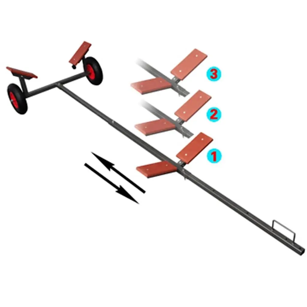 Boat Trailer Adjustable Frame Pneumatic Tyres Black 160 kg Capacity for Small Vessels