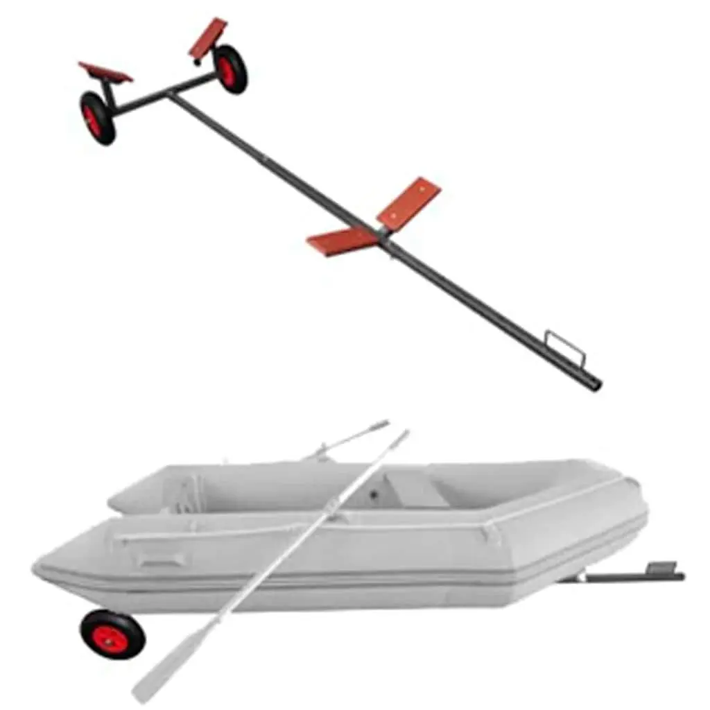 Boat Trailer Adjustable Frame Pneumatic Tyres Black 160 kg Capacity for Small Vessels