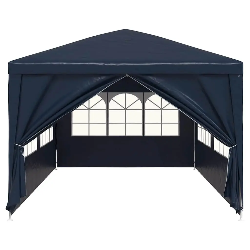Party Tent Polyethylene 3x6 m Blue Steel Frame Outdoor Canopy Gazebo with Side Panels
