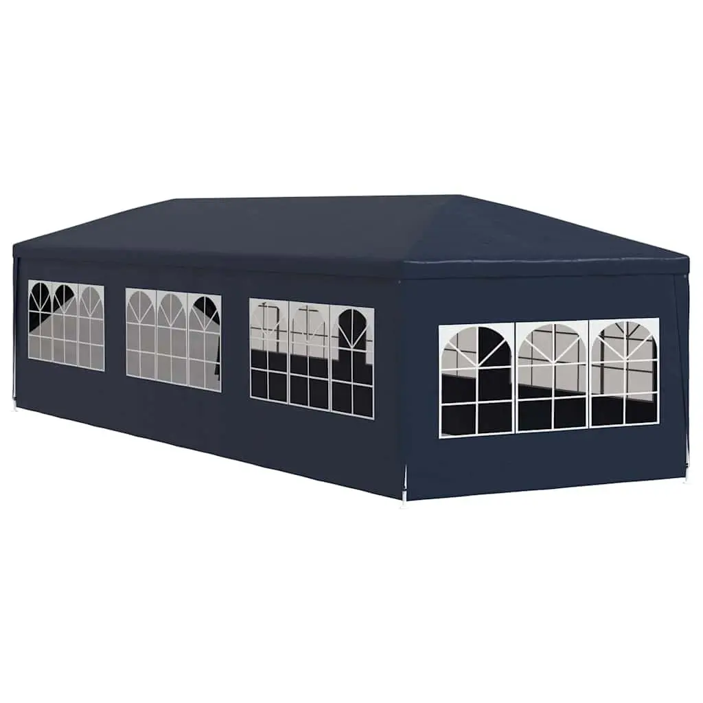 Party Tent Polyethylene 3x9m Blue Outdoor Gazebo with Panels Door