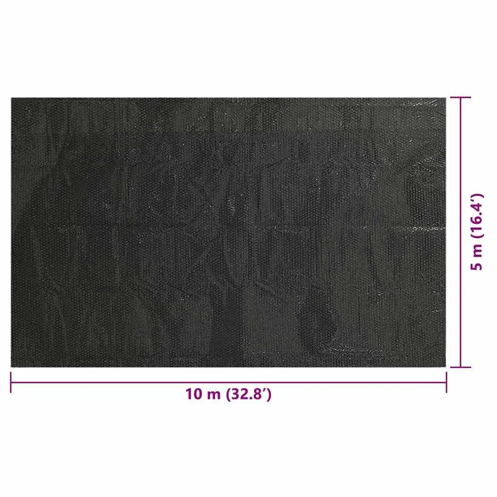 Solar Pool Cover PE 10 x 5m Black Floating Rectangular Bubble Heater Blanket