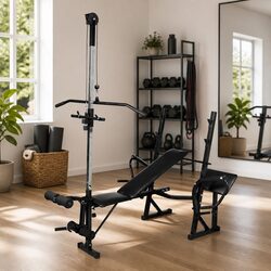 Heavy-Duty Grey Workout Bench for Strength Training