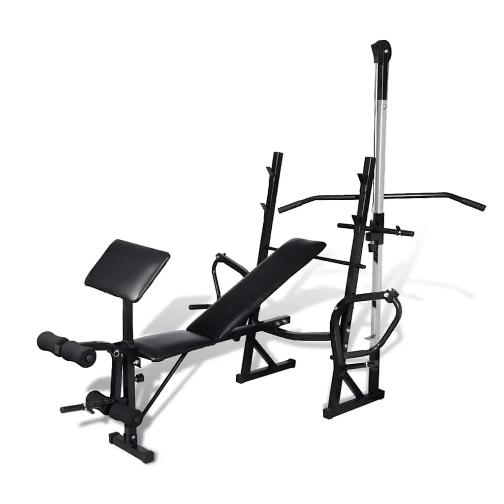 Fitness Workout Bench Grey Home Gym Exercise Equipment Weightlifting Station