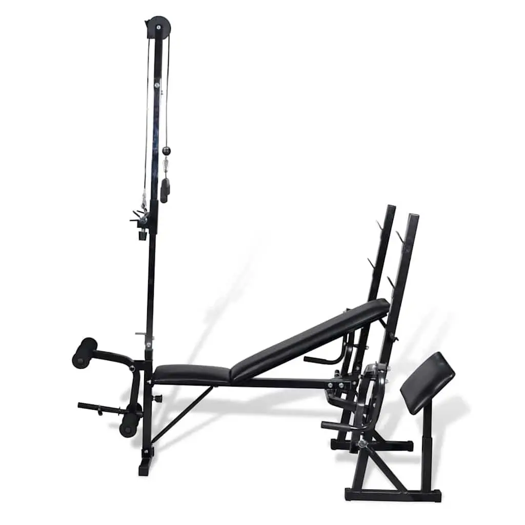 Fitness Workout Bench Grey Home Gym Exercise Equipment Weightlifting Station