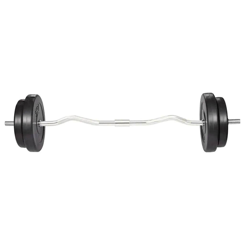 Curl Bar with 30kg Weight Plates Set