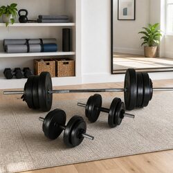 High-Quality Chrome Plated Steel Barbell Dumbbell Set 60.5kg
