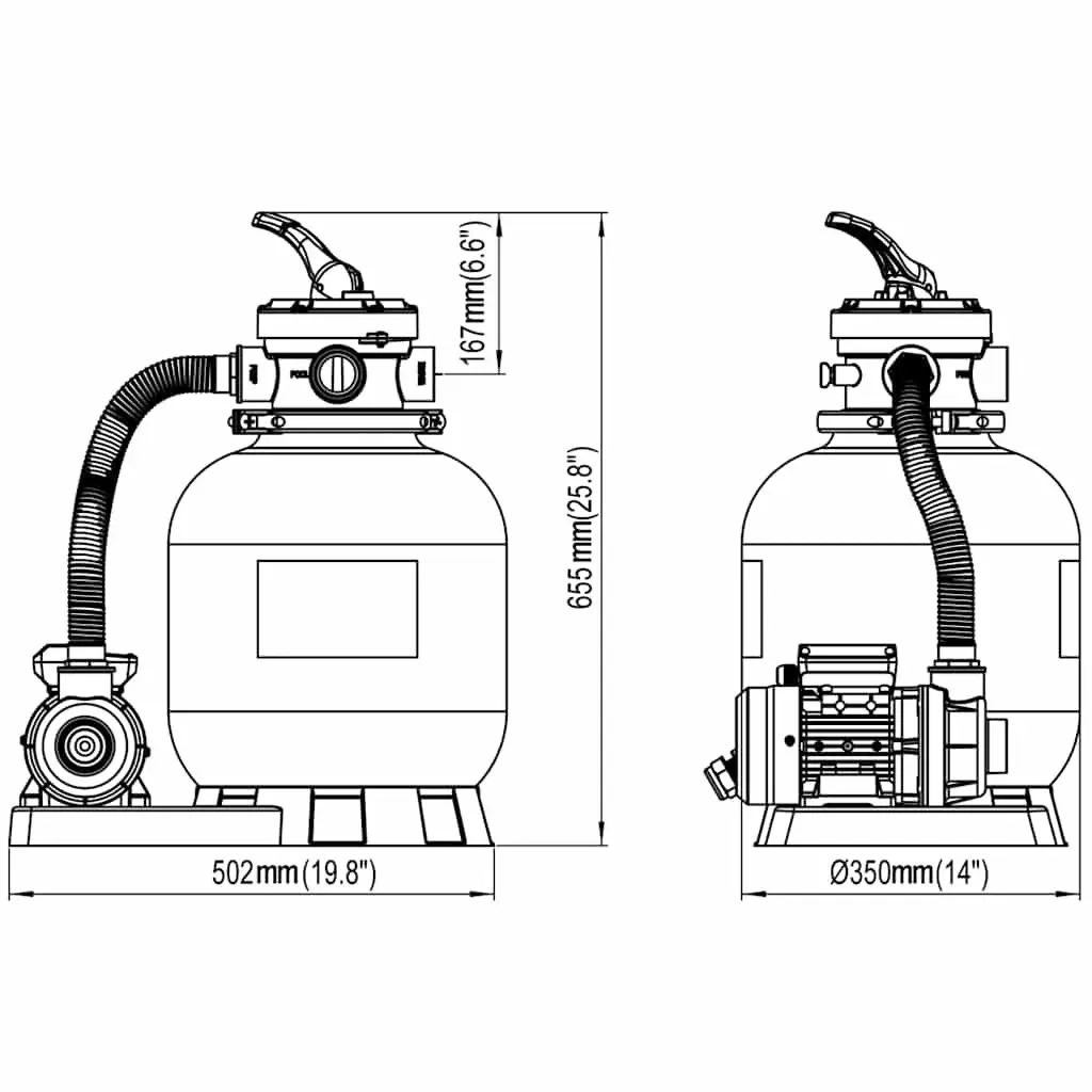 600W Pool Sand Filter Pump 17000 L/H
