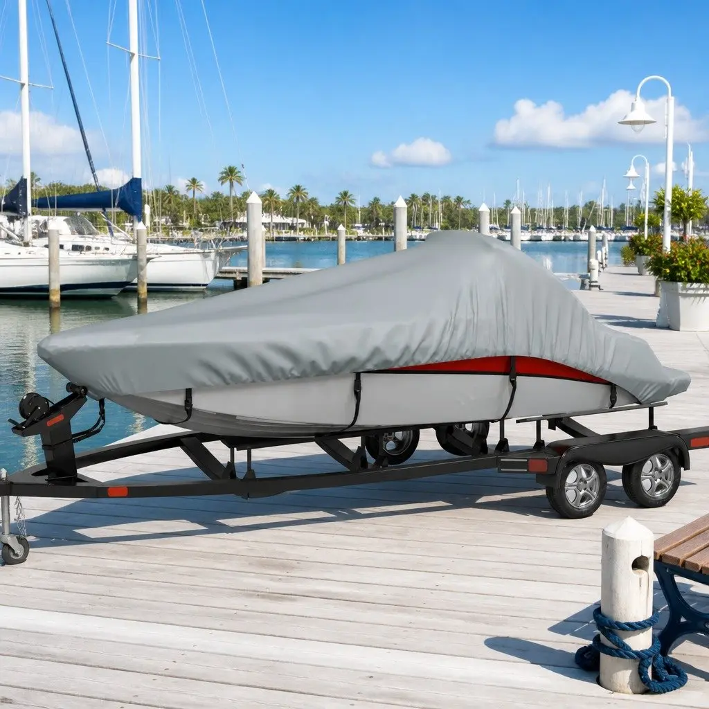Heavy Duty Grey Boat Storage Cover 519-580cm