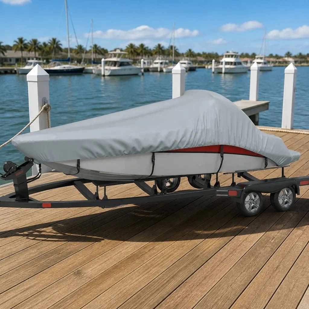 Heavy Duty Grey Boat Storage Cover 610-671cm