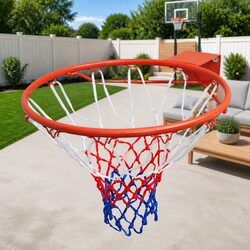 Durable Basketball Rim Hoop Set with Net, 45cm