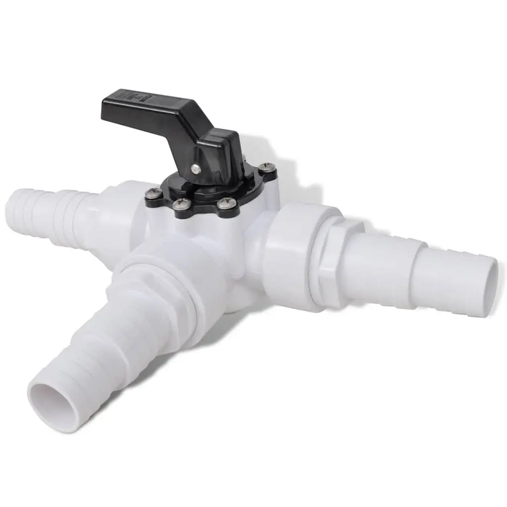 Pool Solar Heater Bypass Kit Steel 3-Way Valve T-Connector Clamps Couplings 32mm 38mm