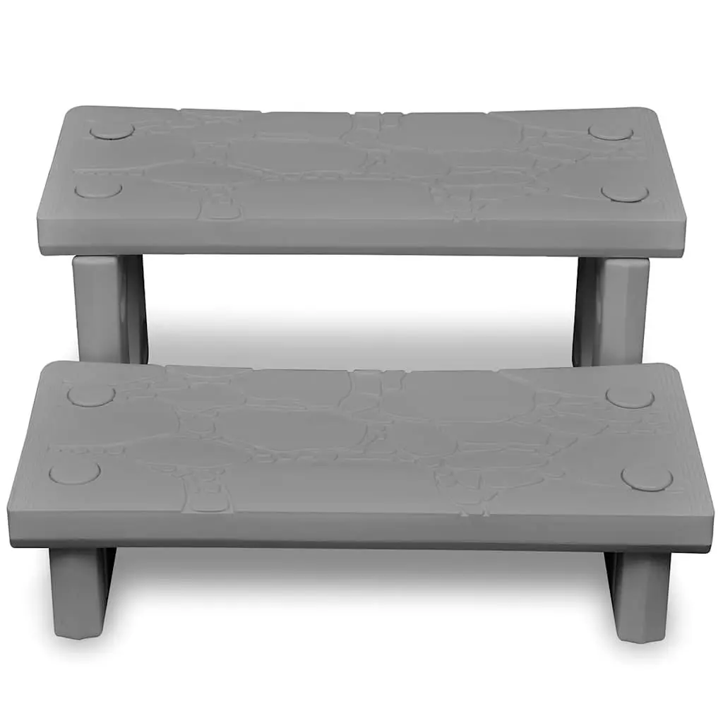 Spa Steps Plastic Lightweight Grey Non-Skid Surface