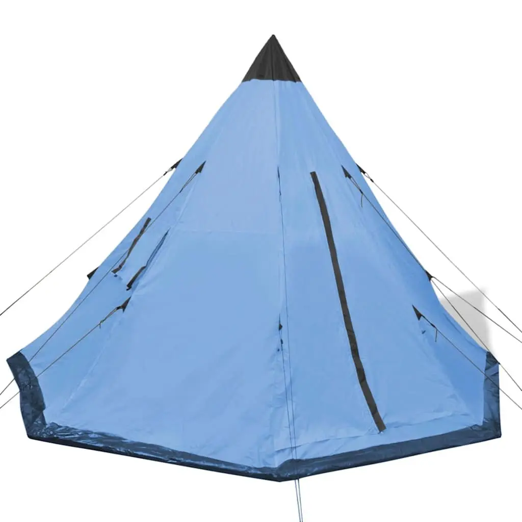4-Person Blue Tipi Tent for Camping Adventures