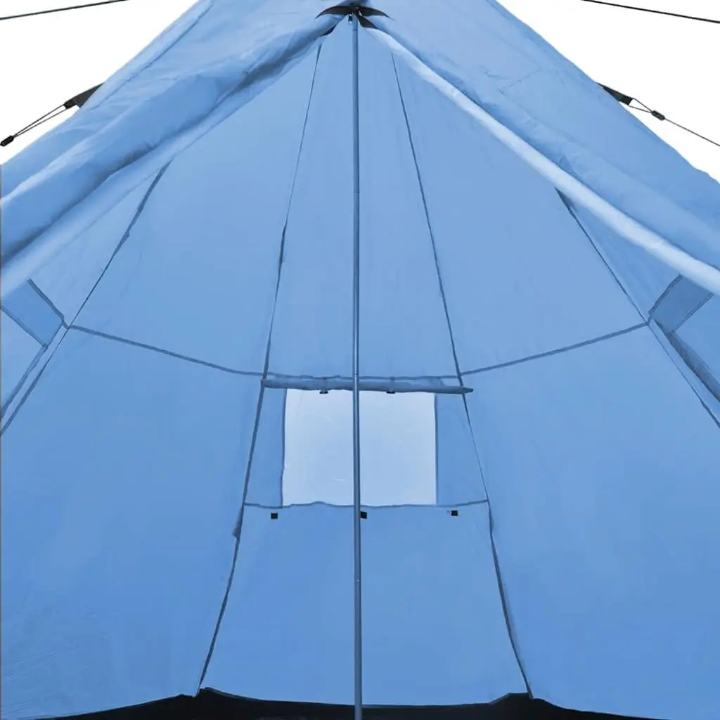 4-Person Blue Tipi Tent for Camping Adventures