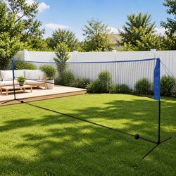Badminton Net 600x155 cm Portable Backyard Game Set with Shuttlecocks Stakes
