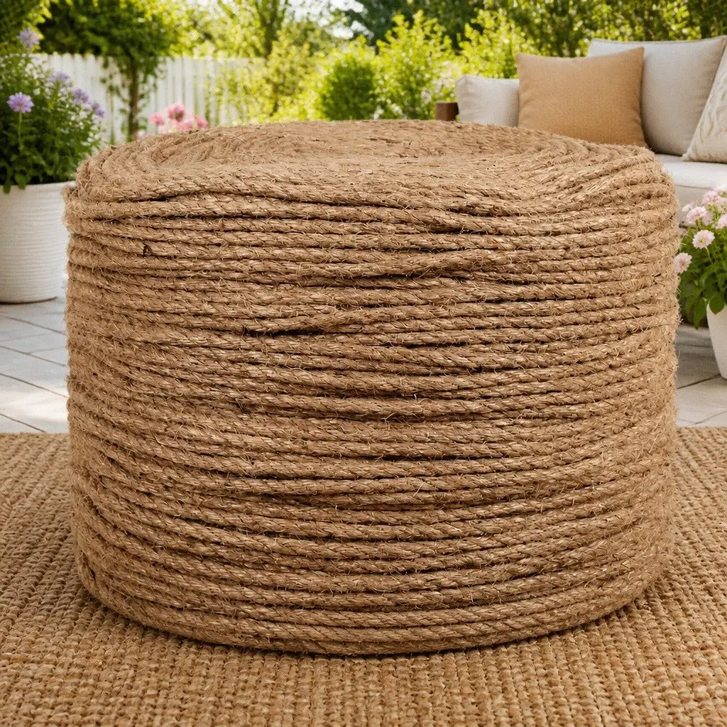 8mm Natural Jute Rope 500m Brown for Decking & Support