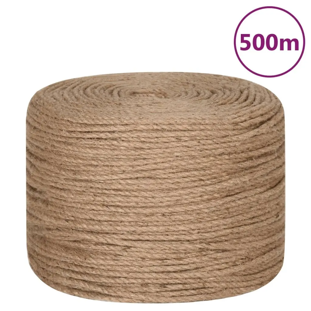 8mm Natural Jute Rope 500m Brown for Decking & Support
