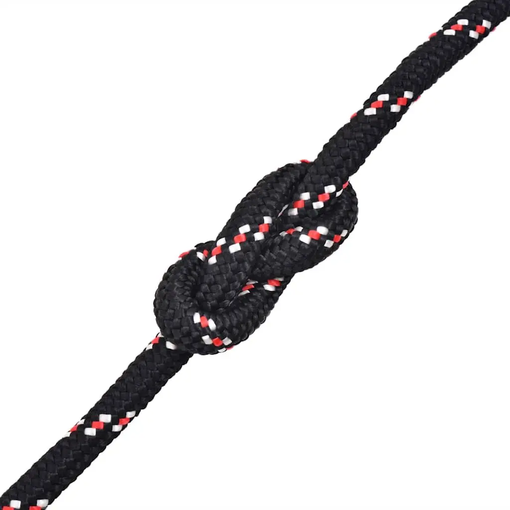 Marine Rope 50m Black 10mm Polypropylene Floating Wear Resistant for Dock Lines Boating Rigging