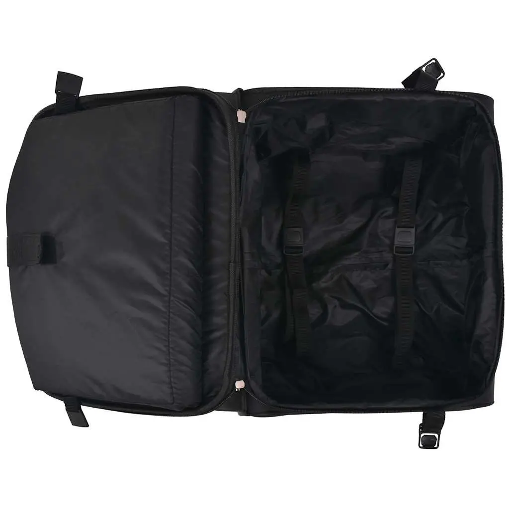 Trolley Suitcase Coated Polyester Carry-On Black 2 Wheels Telescopic Handle