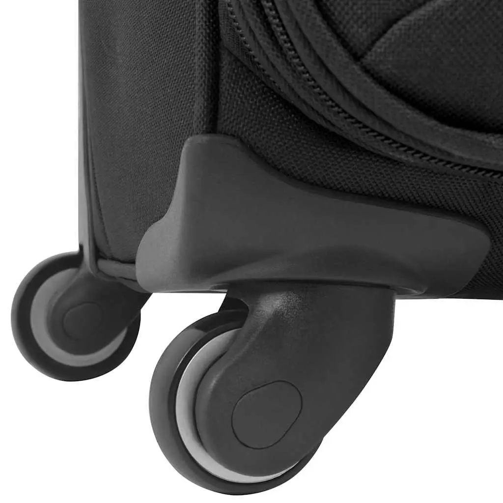 3 Piece Black Soft Case Trolley Luggage Set