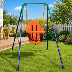 High Back Toddler Swing Set with Safety Harness
