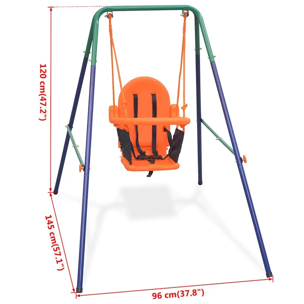 High Back Toddler Swing Set with Safety Harness
