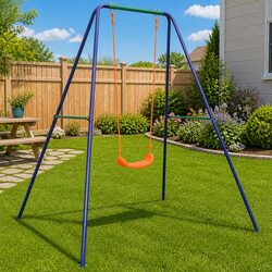 Sturdy A-Frame Single Swing Set in Orange