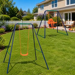 Sturdy A-Frame Orange Swing Set for Kids' Outdoor Fun