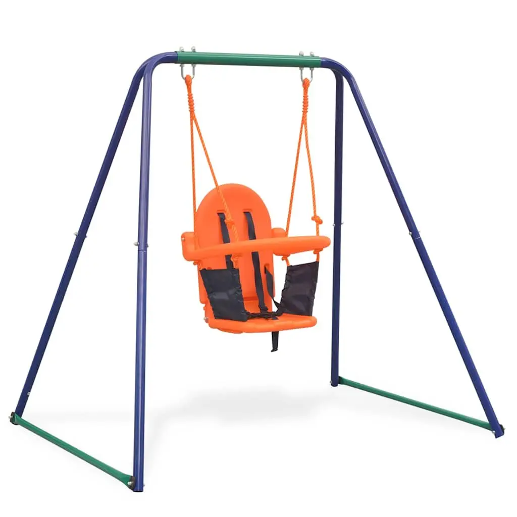 A-Frame Orange Swing Set for Kids' Outdoor Fun