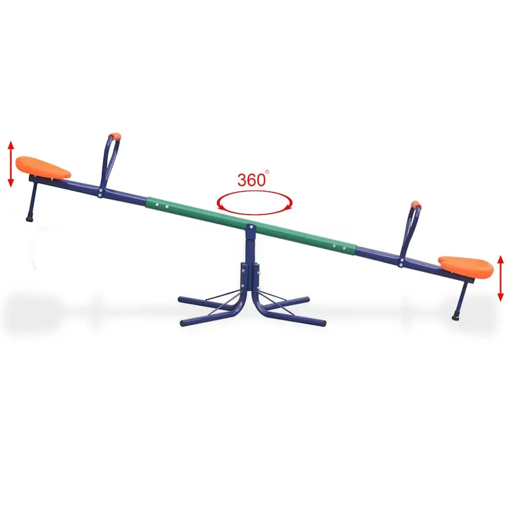 Seesaw Steel Plastic 360-Degree Rotating Orange Outdoor Playground Equipment