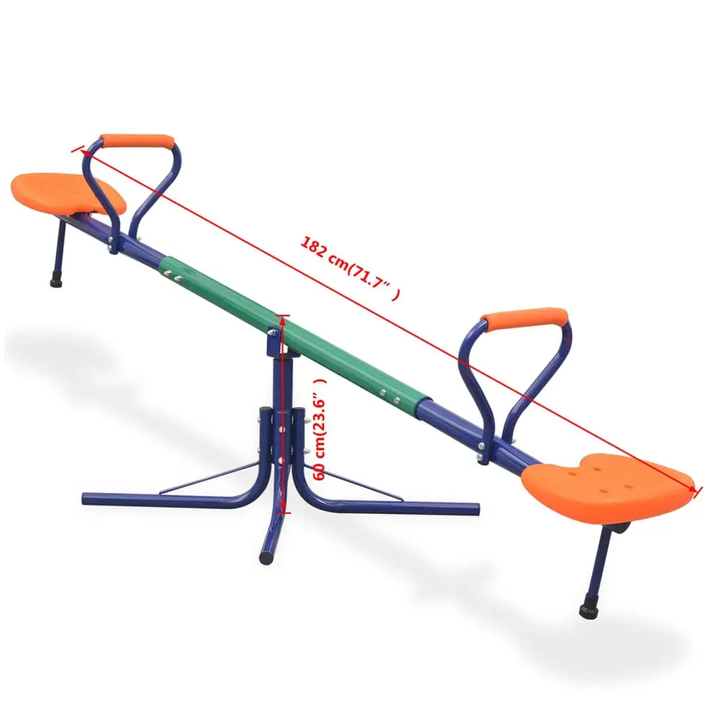 Seesaw Steel Plastic 360-Degree Rotating Orange Outdoor Playground Equipment