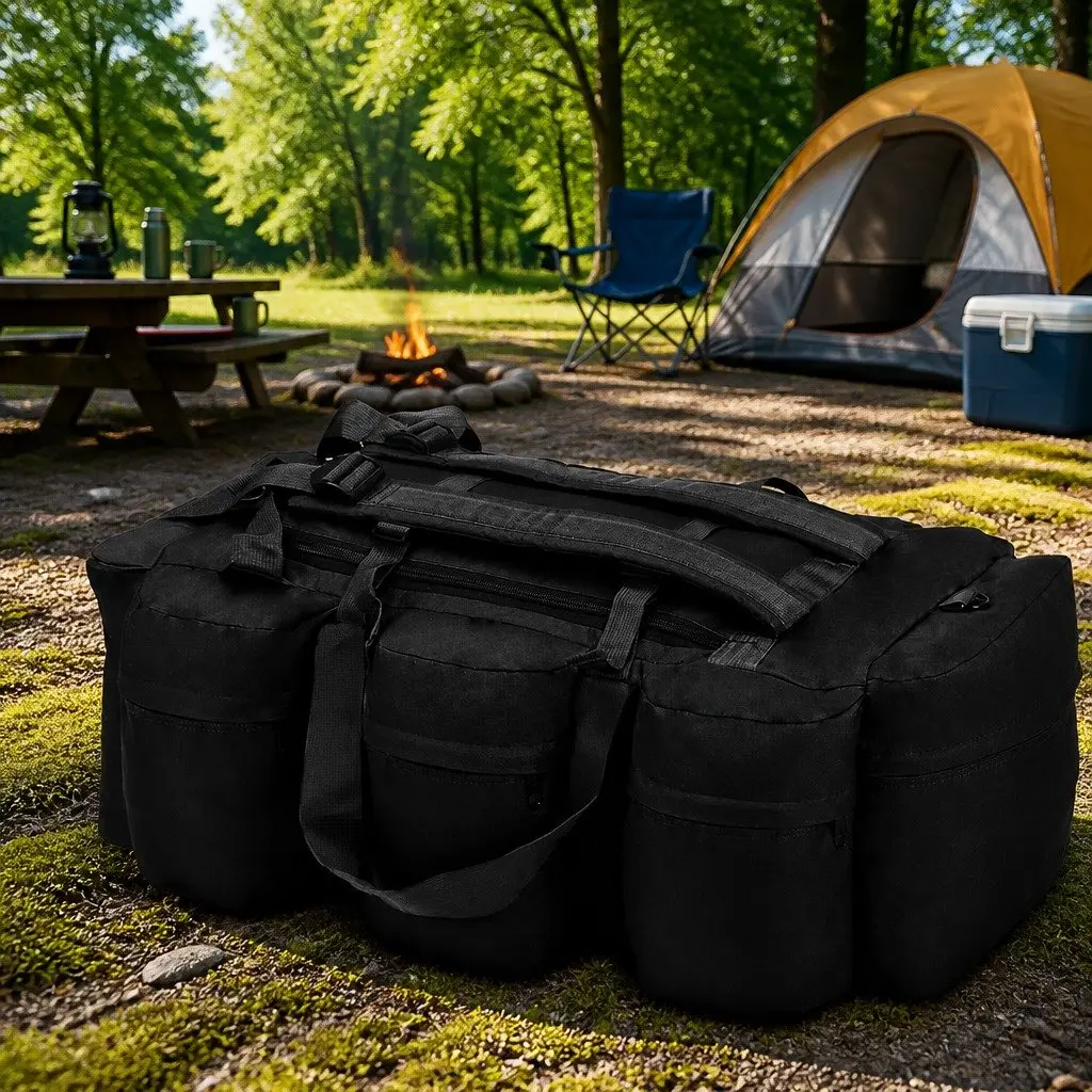 3-in-1 45L Army Style Duffel Bag for Outdoor Use
