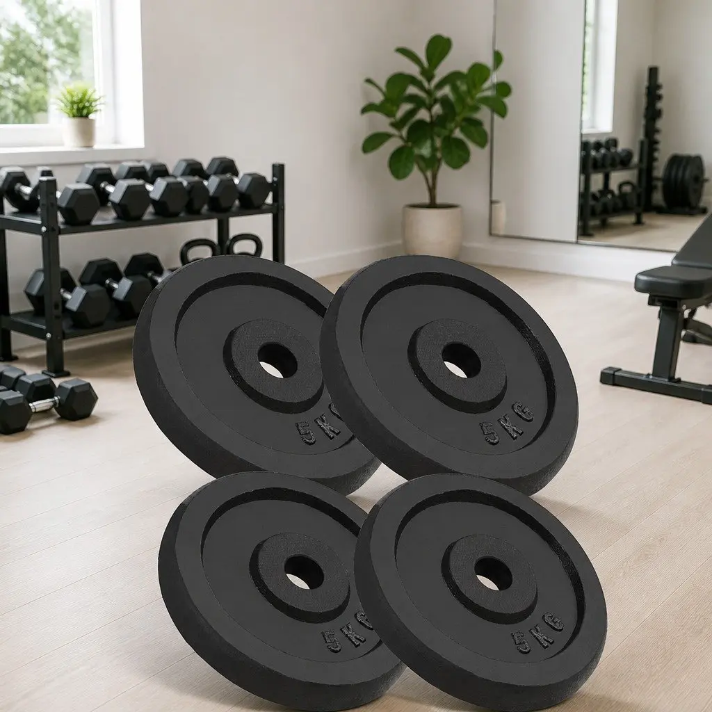Cast Iron Weight Plates 5kg Black 4 Piece