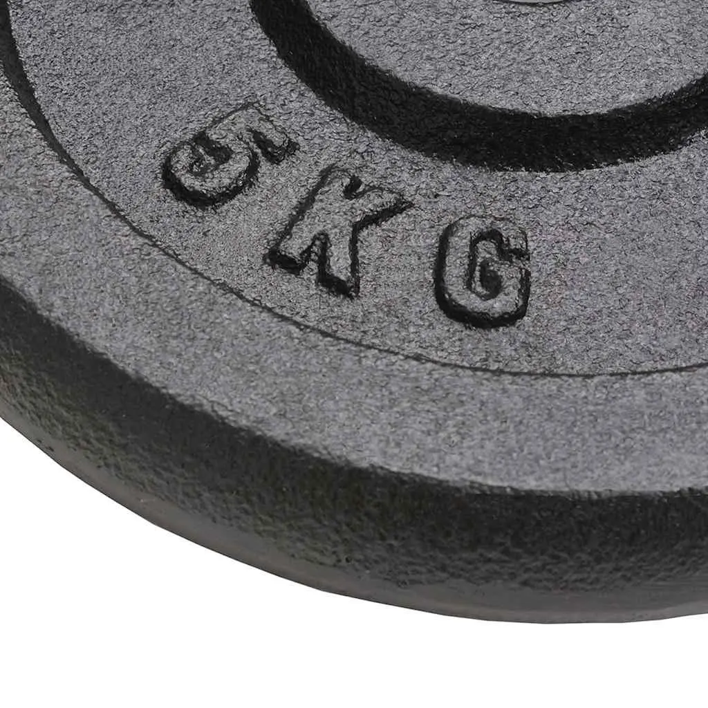 Cast Iron Weight Plates 5kg Black 4 Piece
