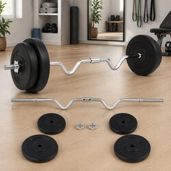 30kg Black Barbell Set for Strength Training and Fitness