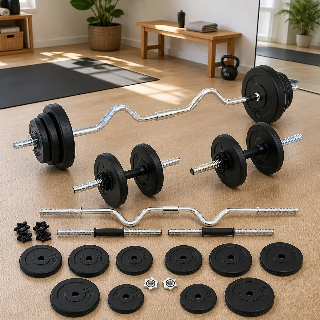 Barbell and Dumbbell Set Cement 30kg Black