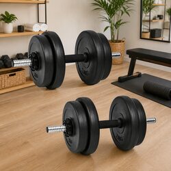 Dumbbell Set 20kg 14 Piece Free Weights with Spinlock Collars Home Gym Training
