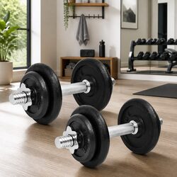 Premium 20kg Cast Iron Dumbbell Set for Home Gym