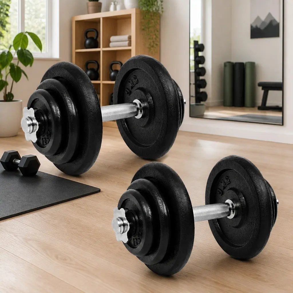 Cast Iron 40kg Dumbbell Set for Home Workouts