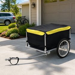 Sturdy Steel Frame Bike Trailer with 65kg Capacity