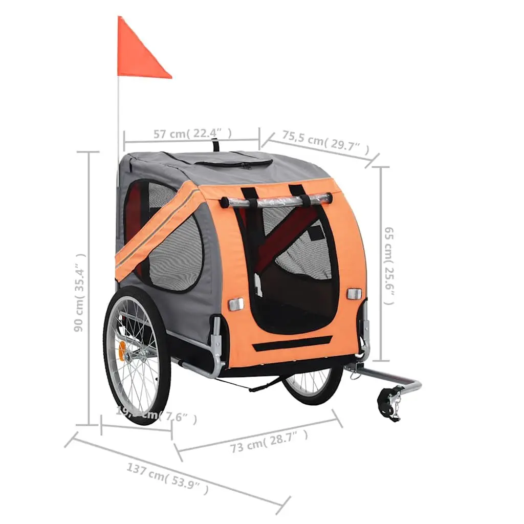 Foldable Pet Bike Trailer with Mesh Windows