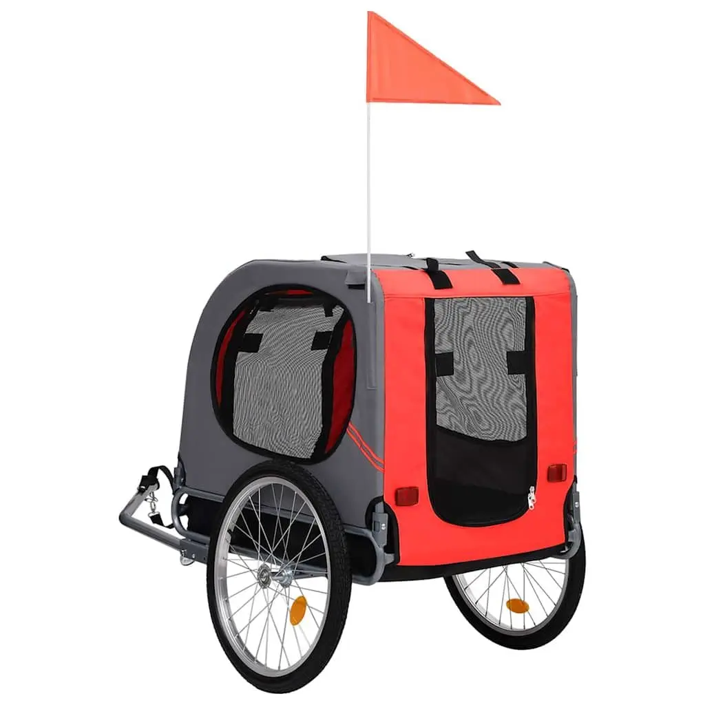 Pet Bike Trailer Steel Oxford Fabric Black Foldable Suspension Mesh Windows
