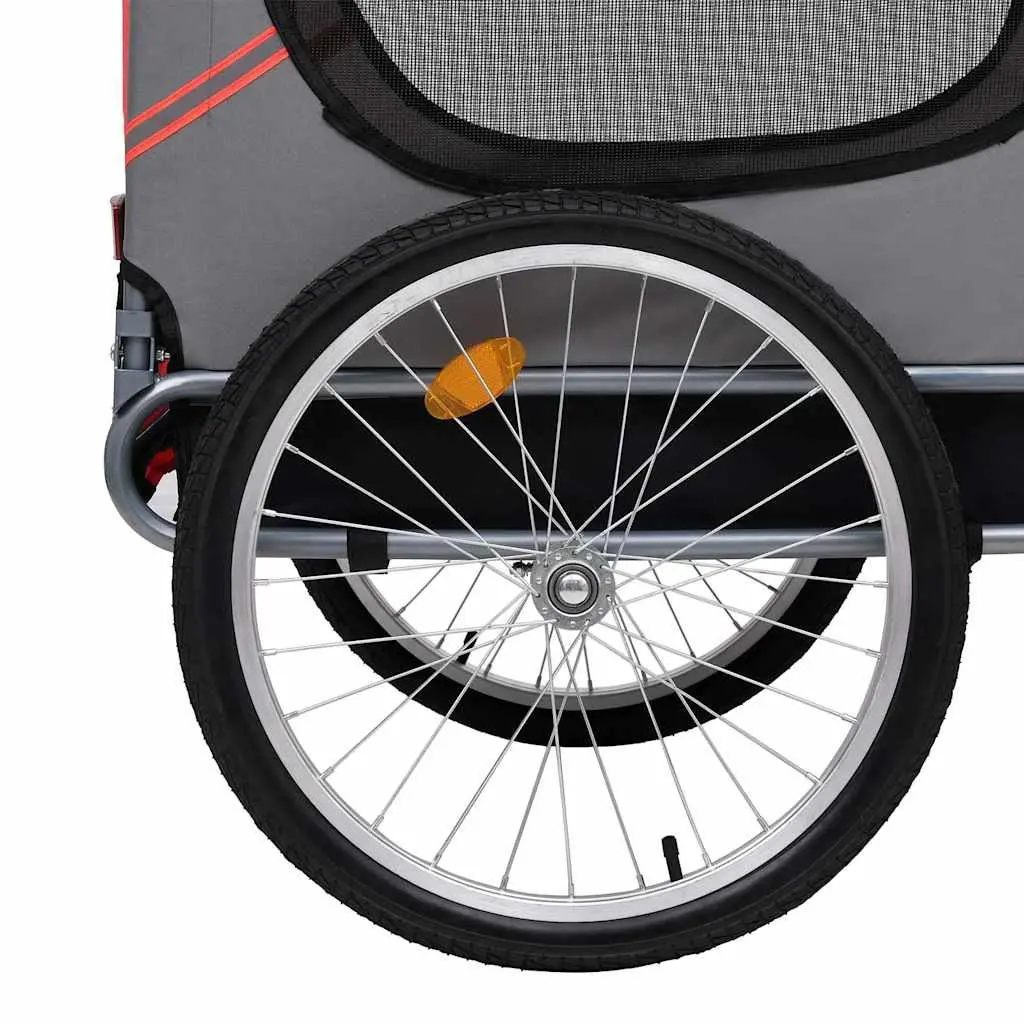 Pet Bike Trailer Steel Oxford Fabric Black Foldable Suspension Mesh Windows