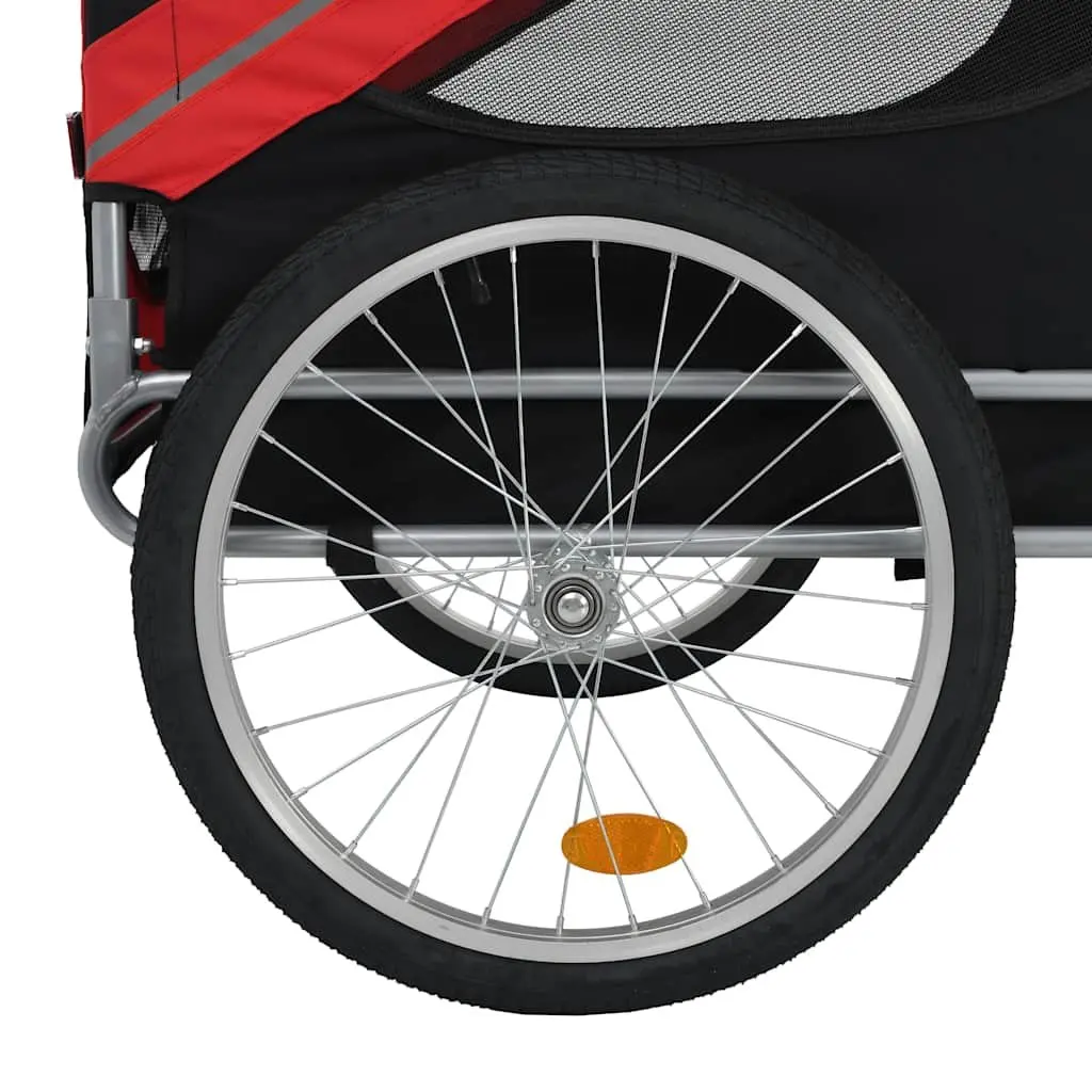 Pet Bike Trailer Dog Bicycle Tow Behind Carrier Foldable Dual Entry Mesh Windows