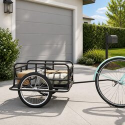 Durable Two-Wheeled Cargo Bike Trailer with Quick-Release Hitch